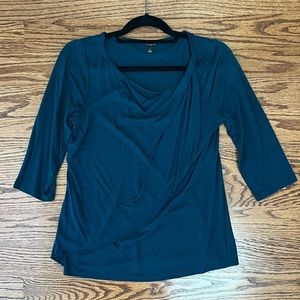 Ann Taylor teal crossover top
